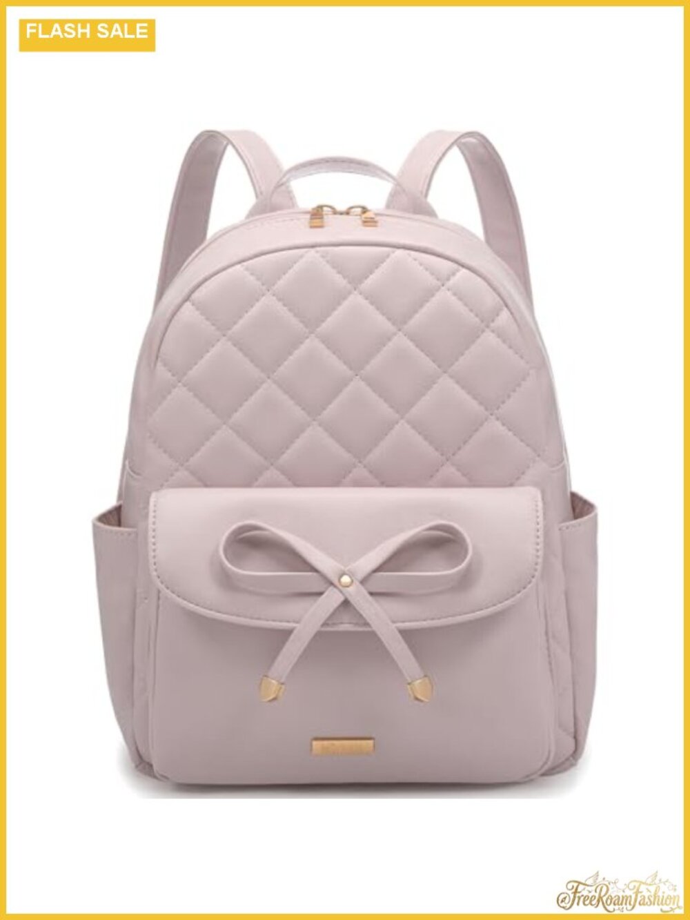 Mini Quilted Faux Leather Backpack Purse Women Travel School Cute Bow
